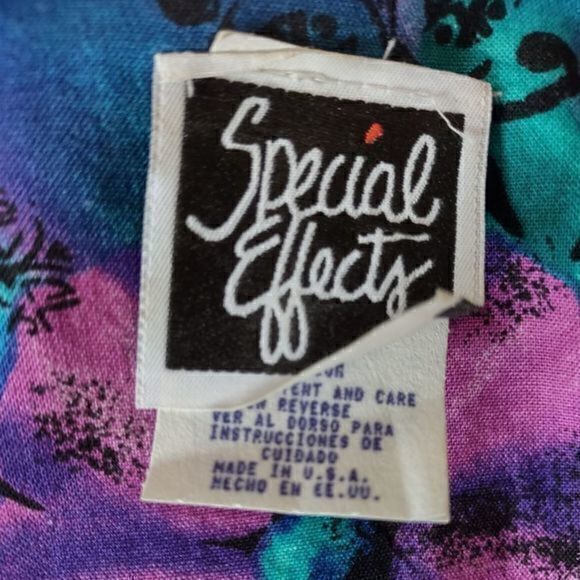 Vintage‎ Special Effects Tropical Floral Print Short Sleeve Dress Sz 16M - Picture 8 of 11